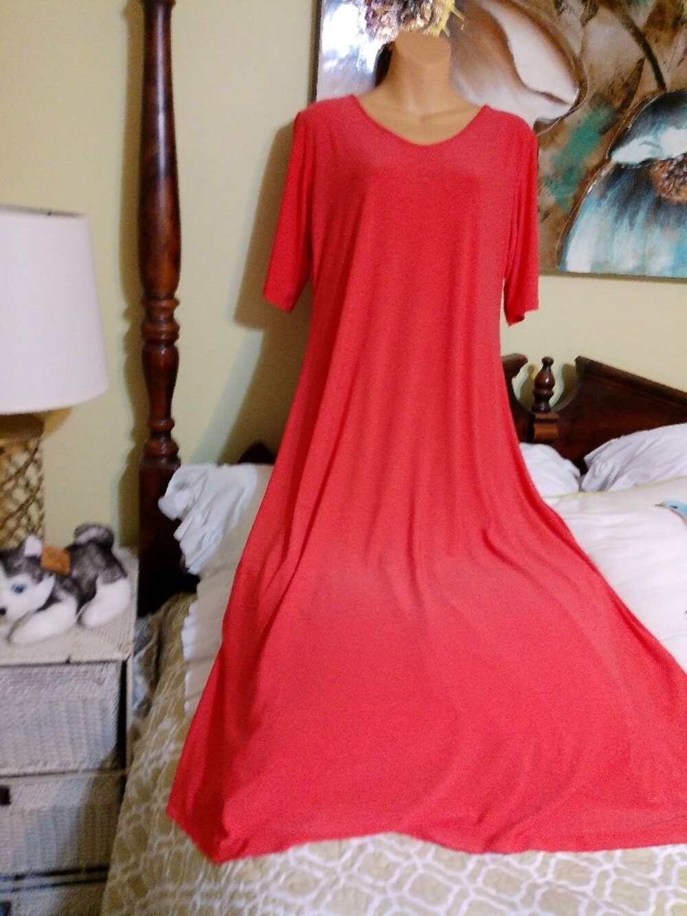 ATTITUDES BY RENEE DRESS MED PETITE GOOD CONDITION CORAL